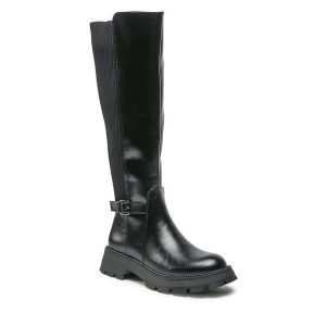 Kozaki Jenny Fairy. Czarne kozaki Jenny Fairy, bez wzorów, bez obcasa, na płaskiej podeszwie, bez zapięcia. Za 159,99 zł.