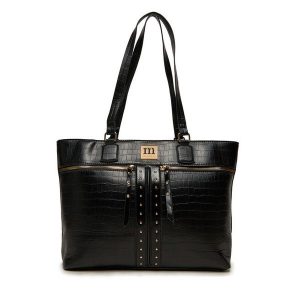 Torebka Monnari. Czarne shopper bag Monnari, bez wzorów, bez dodatków. Za 129,99 zł.