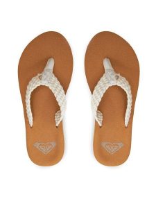 Roxy Japonki ARJL101166 Écru. Klapki Roxy, bez wzorów, z materiału, bez obcasa. Za 79,99 zł.