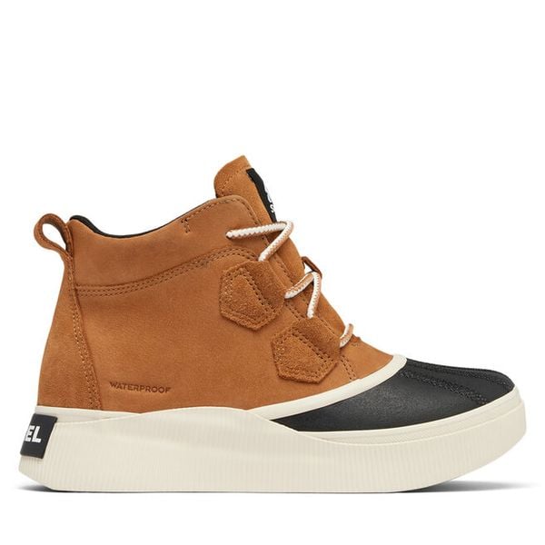 Śniegowce Sorel. Brązowe buty zimowe Sorel, bez obcasa, bez zapięcia. Za 439,99 zł.