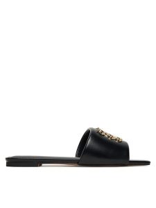 Nine West Klapki SMRL393663-02 Czarny. Czarne klapki Nine West, bez wzorów, z materiału, bez obcasa. Za 118,99 zł.