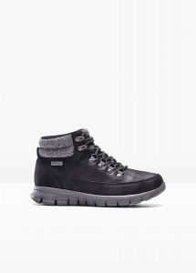 Kozaki sznurowane Skechers. Czarne kozaki bonprix, bez wzorów, bez obcasa, bez zapięcia. Za 299,99 zł.
