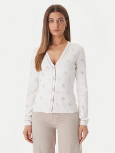 Guess Kardigan W6GR18 Z0605 Biały Regular Fit. Białe kardigany Guess, z wiskozy. Za 439,99 zł.