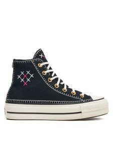 Converse Trampki Chuck Taylor All Star Lift Crafted Stitching Platform Hi A08731C Czarny. Czarne trampki Converse, bez wzorów, z materiału, bez zapięcia. Za 319,99 zł.