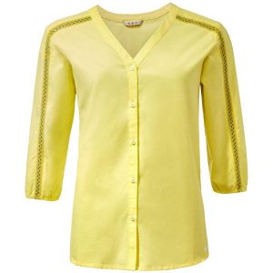 Koszula damska 3/4 VAUDE Skomer II. Zielone koszule Vaude, s, bez wzorów, z bawełny, bez kołnierzyka, bez ramiączek. Za 314,00 zł.