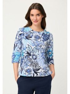 Olsen Bluza w kolorze granatowo-błękitno-białym rozmiar: 38. Białe bluzy Olsen, bez wzorów, bez kaptura. Za 114,95 zł.