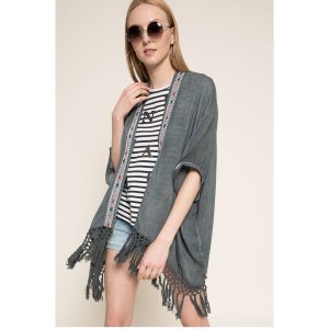 Pepe Jeans - Kardigan. Szare kardigany marki Pepe Jeans, z jeansu. W wyprzedaży za 249,90 zł.