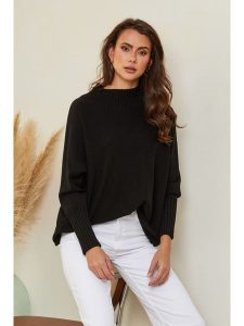 Joséfine Sweter "Izsak" w kolorze czarnym rozmiar: M. Czarne swetry oversize Joséfine, m, bez wzorów, z kaszmiru, bez ramiączek. Za 162,49 zł.