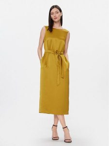 Weekend Max Mara Sukienka codzienna Baiardo 2415221021 Żółty Regular Fit. Żółte sukienki Weekend Max Mara, na co dzień, bez wzorów, z syntetyku, bez kołnierzyka, bez ramiączek, proste. Za 599,99 zł.