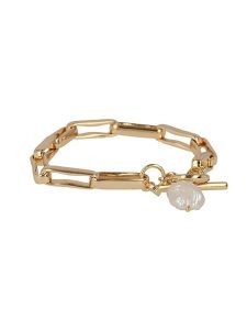 Otazu Pozłacana bransoletka z perłą Swarovski rozmiar: onesize. Żółte bransoletki Otazu, z perłą, pozłacane. Za 175,67 zł.