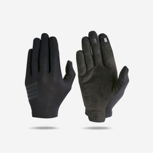 Rękawiczki rowerowe Rockrider oddychające. Czarne rękawiczki ROCKRIDER, bez wzorów, z materiału. Za 64,99 zł.