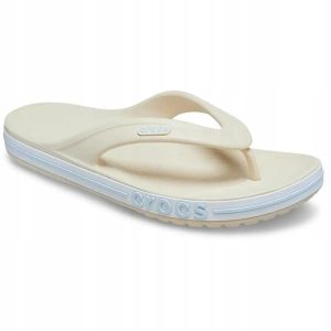 Japonki Dla Dorosłych Crocs Bayaband Flip. Szare klapki Crocs, bez wzorów, z materiału, bez obcasa. Za 129,99 zł.