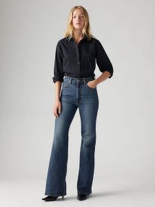 Levi's Dżinsy "Ribcage" - Flared fit - w kolorze granatowym rozmiar: W29/L32. Niebieskie jeansy Levi's®, z aplikacjami, z podwyższonym stanem. Za 264,95 zł.