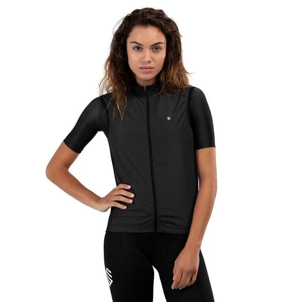 Kamizelka rowerowa damska V1-W Blizzard wiatroszczelna. Czarne kamizelki SIROKO, s, bez wzorów, bez kołnierzyka, bez ramiączek, bez kaptura. W wyprzedaży za 168,00 zł.