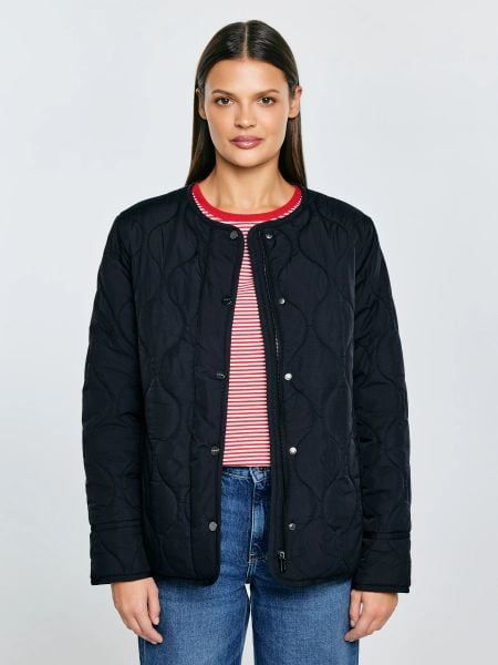 Kurtka damska z ozdobnym pikowaniem przejściowa czarna Charla 906. Czarne kurtki Big Star, l, bez wzorów, z poliamidu, bez kaptura. Za 329,99 zł.