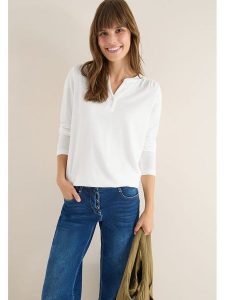 Cecil Koszulka w kolorze białym rozmiar: M. Białe bluzki Cecil, m, bez wzorów, z bawełny, bez kołnierzyka, bez ramiączek. Za 86,99 zł.