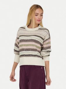 ONLY Sweter Arianne 15285832 Beżowy Regular Fit. Brązowe swetry klasyczne ONLY, l, z syntetyku, bez kołnierzyka. Za 169,99 zł.