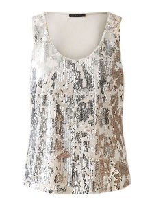 Oui Top w kolorze złoto-srebrnym rozmiar: 42. Szare topy Oui, bez wzorów, bez kołnierzyka, bez ramiączek. Za 130,99 zł.