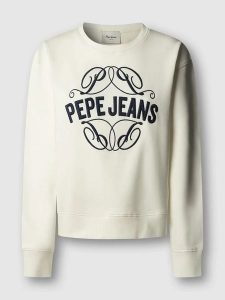 Pepe Jeans Bluza "Maat" w kolorze kremowym rozmiar: XS. Brązowe bluzy Pepe Jeans, xs, bez wzorów, z jeansu, bez kaptura. Za 173,99 zł.