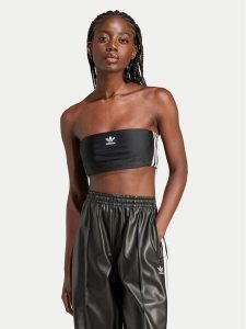 Adidas Top 3-Stripes Tube IX7823 Czarny Slim Fit. Czarne topy ADIDAS, l, bez wzorów, z syntetyku, bez kołnierzyka, bez ramiączek. Za 99,99 zł.