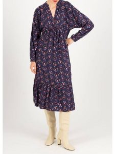 Blutsgeschwister Sukienka "Saint Tropen Fireplace" ze wzorem rozmiar: L. Różowe sukienki Blutsgeschwister, na imprezę, l, bez wzorów, z wiskozy, klasyczne, bez kołnierzyka, bez ramiączek, midi, rozkloszowane. Za 208,83 zł.