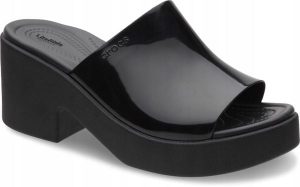 Klapki Dla Dorosłych Crocs Crocs Brooklyn High Shine Heel Slide. Czarne klapki Crocs, bez wzorów, z materiału, bez obcasa. Za 230,99 zł.