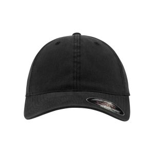 Czapka Flexfit cotton dad. Czarne czapki FLEXFIT, bez wzorów, z jeansu, eleganckie. Za 84,35 zł.