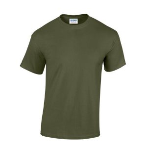 Ciężka Bawełniana Koszulka Unisex Dla Dorosłych. Zielone bluzki GILDAN, xl, bez wzorów, z bawełny, sportowe, bez kołnierzyka, bez ramiączek. Za 30,99 zł.