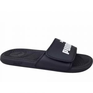 Klapki damskie Puma Cool Cat 2.0 V. Czarne klapki Puma, bez wzorów, z materiału, bez obcasa. Za 165,00 zł.