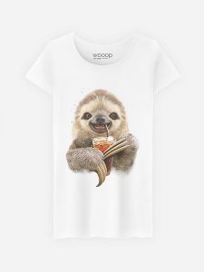 WOOOP Koszulka "Sloth And Drink" w kolorze białym rozmiar: M. Białe bluzki Wooop, m, bez wzorów, z bawełny, bez kołnierzyka, bez ramiączek. Za 37,45 zł.