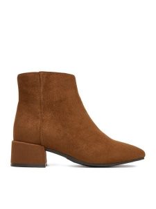 Clara Barson Botki CEO-CD24038-4 Bordowy. Czerwone botki Clara Barson, bez wzorów, z materiału, bez obcasa, na słupku, bez zapięcia. Za 149,99 zł.