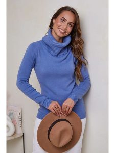 Soft Cashmere Golf w kolorze niebieskim rozmiar: 38/40. Niebieskie golfy Soft Cashmere, bez wzorów, z kaszmiru. Za 96,60 zł.