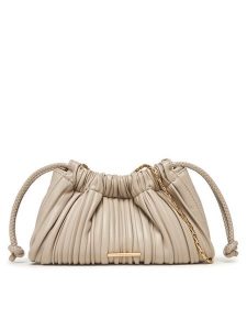 Calvin Klein Torebka Plisse Mini Drawstring Bag LV04F3077G Écru. Listonoszki Calvin Klein, bez wzorów, ze skóry, bez dodatków. Za 329,99 zł.