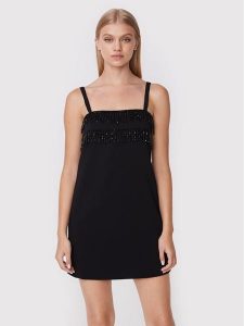 Pinko Sukienka koktajlowa Anica 1G183B 7624 Czarny Regular Fit. Czarne sukienki Pinko, bez wzorów, z syntetyku, wizytowe, bez kołnierzyka, bez ramiączek. Za 669,99 zł.