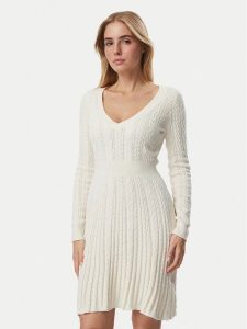 Guess Sukienka dzianinowa W6BK31 Z1443 Kremowy Regular Fit. Białe kombinezony Guess, l, z aplikacjami, z dzianiny, bez kołnierzyka, bez ramiączek. Za 524,99 zł.