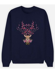 WOOOP Bluza "Spring Deer" w kolorze granatowym rozmiar: S. Niebieskie bluzy Wooop, s, bez wzorów, bez kaptura. Za 96,60 zł.