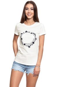 MUSTANG T SHIRT DAMSKI Alexia C Print 1008944 2020. Białe t-shirty Mustang, s, bez wzorów, bez kołnierzyka, bez ramiączek. W wyprzedaży za 39,99 zł.