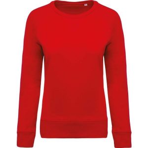 Bluza damska z okrągłym dekoltem z bawełny organicznej Kariban. Czerwone bluzy KARIBAN, bez wzorów, z bawełny, bez kaptura. Za 164,00 zł.