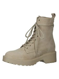 Steve Madden Skórzane botki w kolorze beżowym rozmiar: 38. Brązowe botki Steve Madden, bez wzorów, bez obcasa, bez zapięcia. Za 254,74 zł.