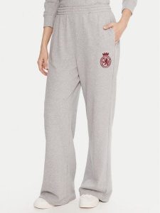 Tommy Hilfiger Spodnie dresowe UW0UW06081 Szary Wide Leg. Szare spodnie dresowe TOMMY HILFIGER, l, bez wzorów, z bawełny. Za 279,99 zł.
