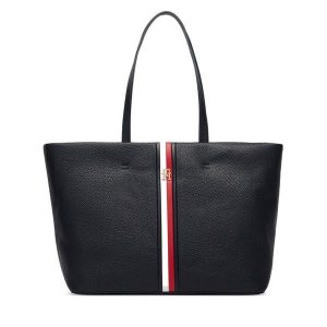 Torebka Tommy Hilfiger. Niebieskie shopper bag TOMMY HILFIGER, bez wzorów, bez dodatków. Za 569,99 zł.