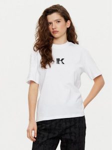 Karl Lagerfeld Jeans T-Shirt A1W17031 Biały Regular Fit. Białe t-shirty Karl Lagerfeld Jeans, m, bez wzorów, z bawełny, bez kołnierzyka, bez ramiączek. Za 175,99 zł.