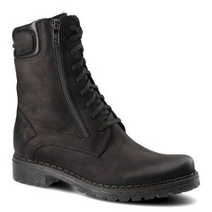 Czarne Botki Simen Damskie Wygodne Buty Zimowe. Czarne botki Simen, na zimę, bez wzorów, z nubiku, bez obcasa, na obcasie, bez zapięcia. Za 339,00 zł.