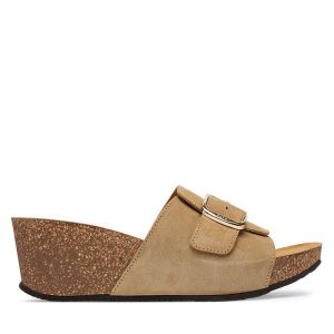 Klapki Scholl. Brązowe klapki Scholl, bez wzorów, bez obcasa. Za 429,99 zł.