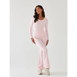 Legginsy Dzwony - Morning Dew BeShaped. Czerwone legginsy BESHAPED, bez wzorów, z elastanu. Za 219,00 zł.