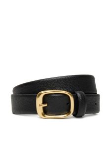 Calvin Klein Pasek Damski Chuncky Bukle Caviar LV04F7023G Czarny. Czarne paski Calvin Klein, bez wzorów, ze skóry. Za 219,99 zł.