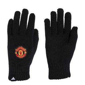 Rękawiczki Manchesteru United. Czarne rękawiczki ADIDAS, bez wzorów. Za 119,00 zł.