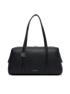 Calvin Klein Torebka Emblem Hw Pebble Doctor Shoulder LV04F3614G Czarny. Czarne torebki klasyczne Calvin Klein, bez wzorów, ze skóry, bez dodatków. Za 569,99 zł.