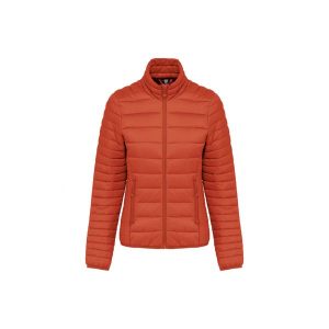 Damska lekka kurtka puchowa Kariban. Brązowe kurtki KARIBAN, bez wzorów, z puchu, bez kaptura. Za 262,00 zł.