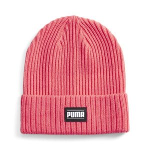 Czapka Puma Ribbed Classic Cuff Beanie. Czerwone czapki Puma, bez wzorów, sportowe. Za 67,99 zł.